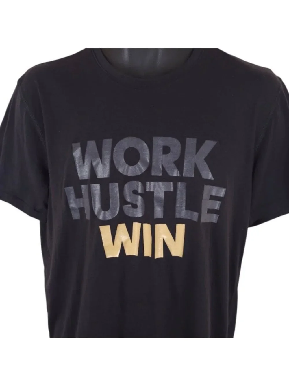 Adidas T Shirt Mens Size Large Black Work Hustle Win Climalite Streetwear